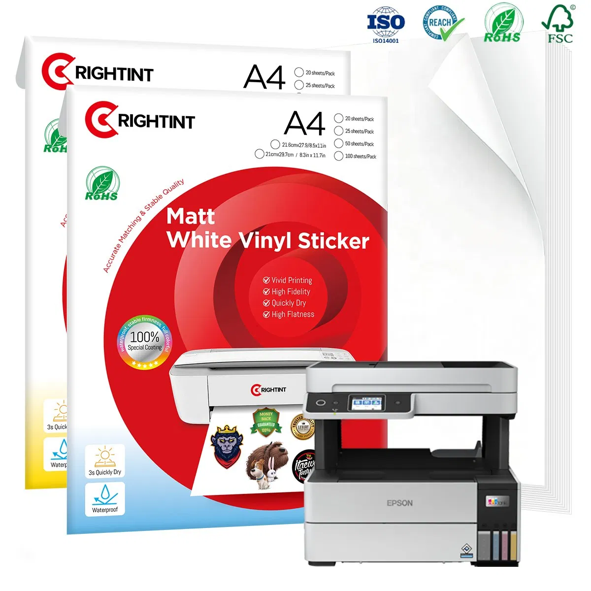 Matte White PP Self Adhesive Inkjet Printable Blank Label