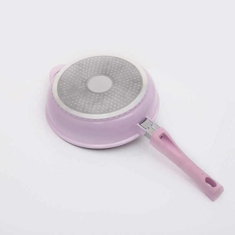 Сковорода алюминиевая с керамическим покрытием, розовая, 28 см