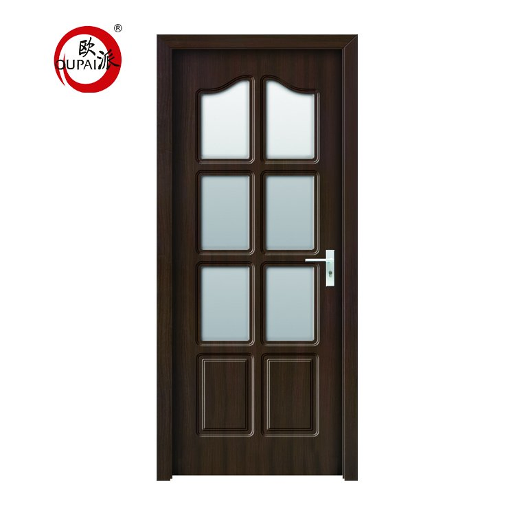 Cheapest PVC Wood Door Solid Wood Interior Door Bathroom Hotel Door