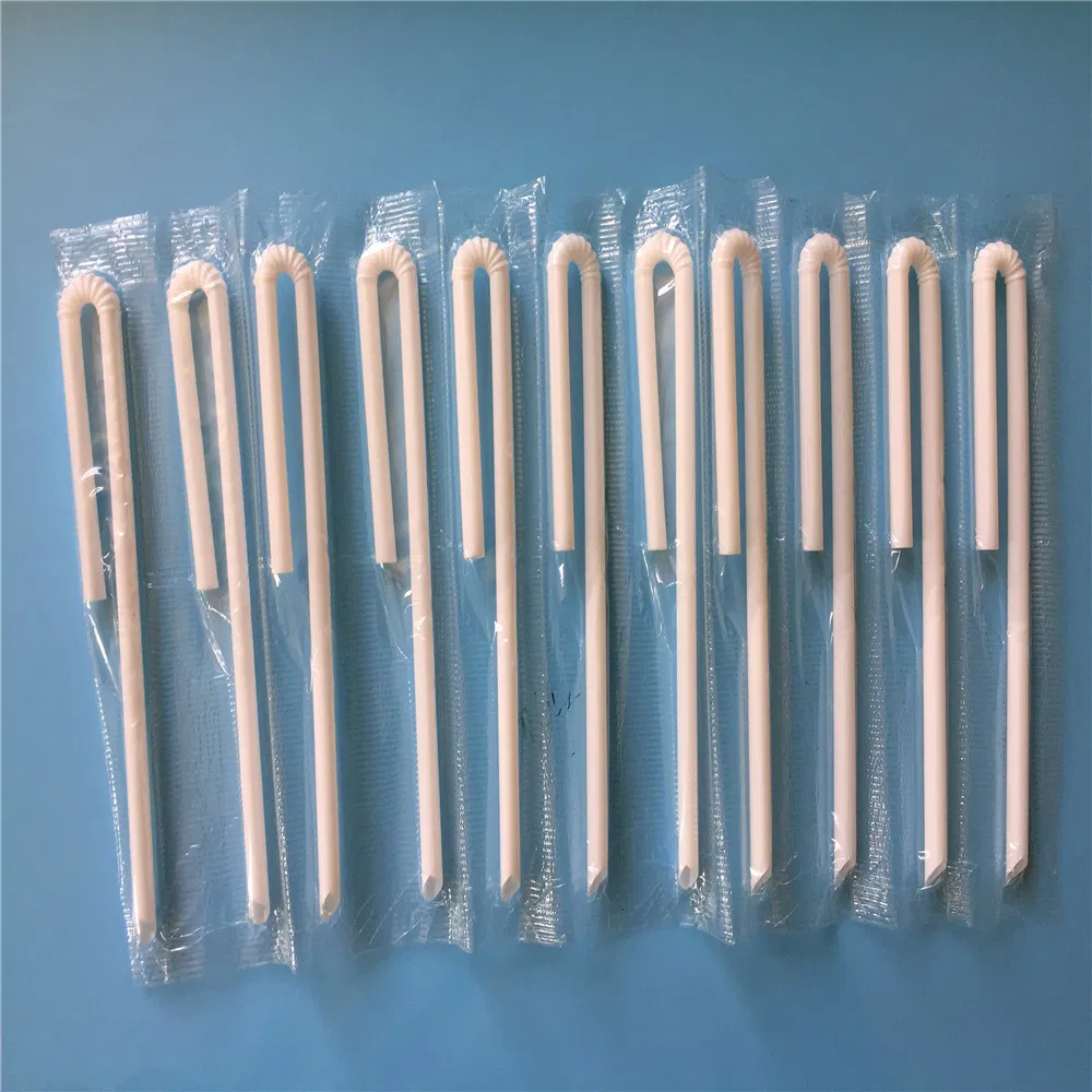 White Color Diameter 4.2mm Biodegradable Plastic U-Shape Drinking Straw on Sale for Juice or Milk or Fruit Vinegar