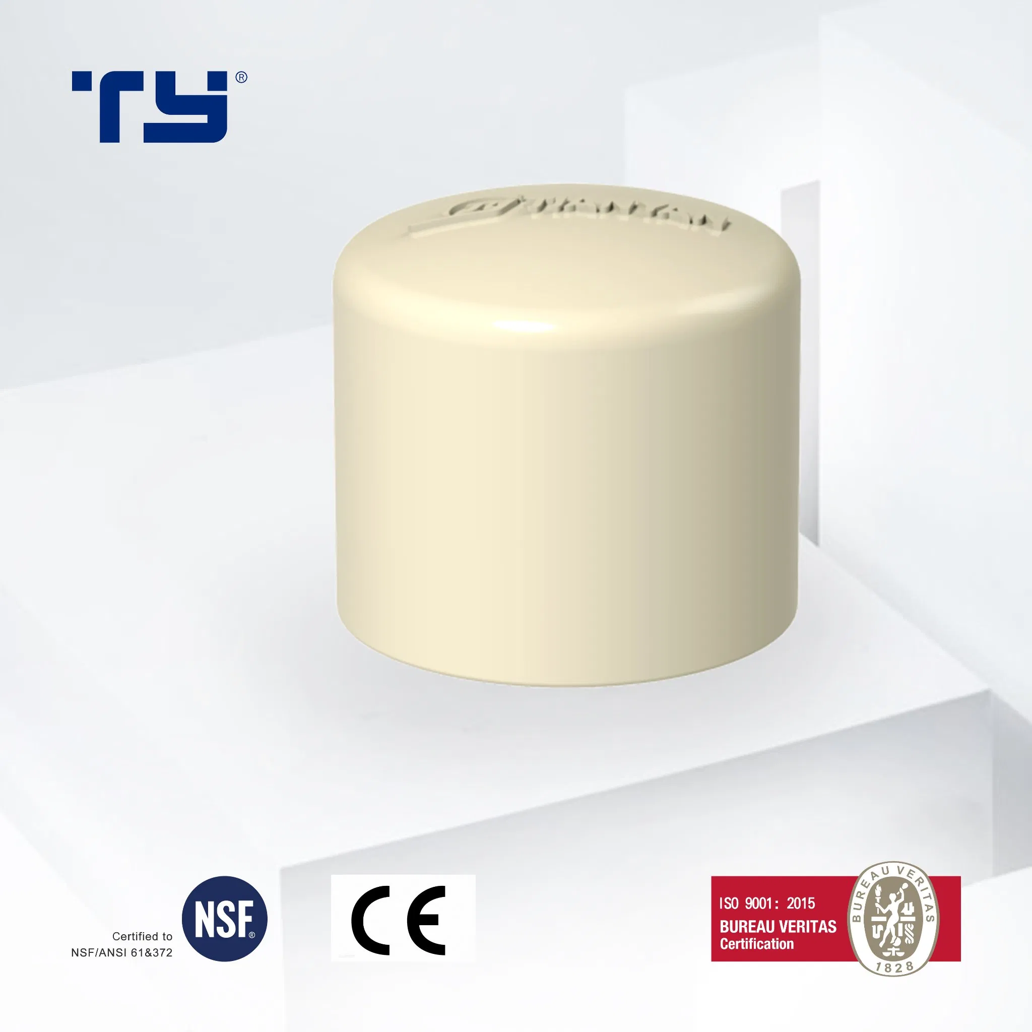 CPVC ASTM D2846 Standard Fittings Cap for Hot Cold Water Piping Systems
