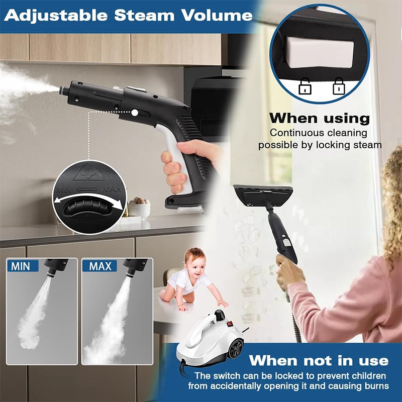 2000W Electric Steam Cleaning Machine Handheld Steam Washing Machine Easily for Air Conditioner/Kitchen Hood