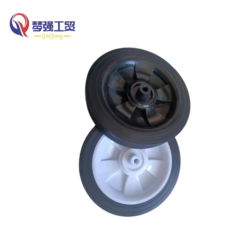 8X1.5 Inch PVC Plastic Solid Wheel, Folding Garden Utility Tool Wagon Cart Wheel