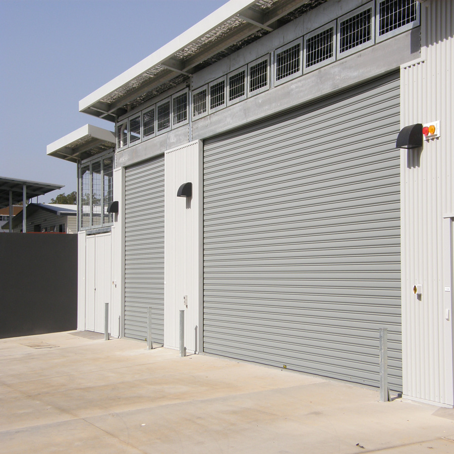 Industrial Automatic Wind-Resisting Rolling up Steel Roller Shutter Doors Optional with Perforated Ventilation Holes or Clear Windows for Factory or Warehouse