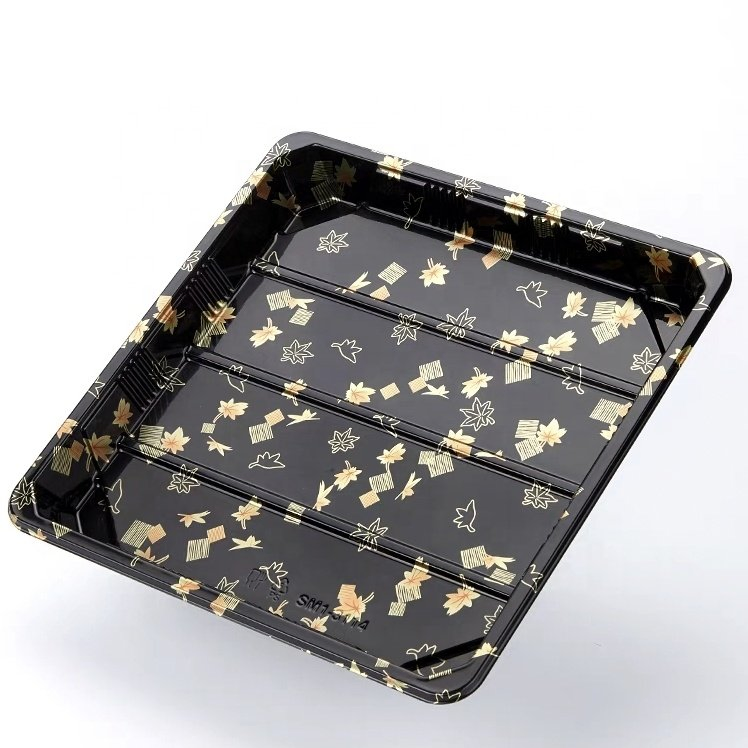 Hot Sale Party Sushi Tray Plastic Square Packing Box Disposable Sushi Tray
