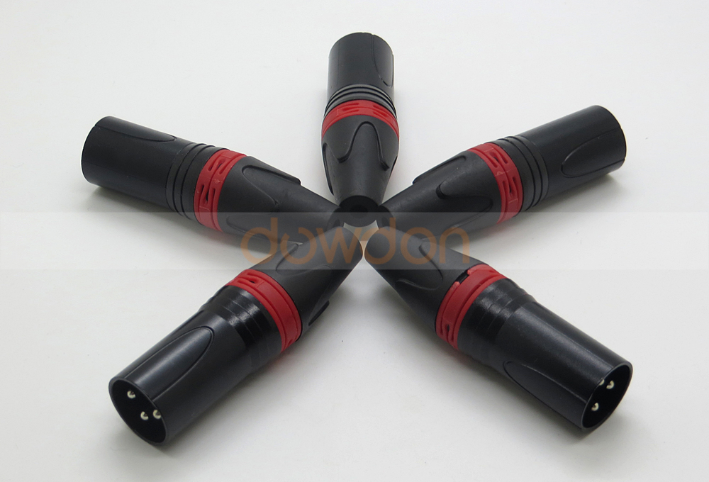 XLR 3pin Audio Microphone Cable Connector Black Male XLR Adapter