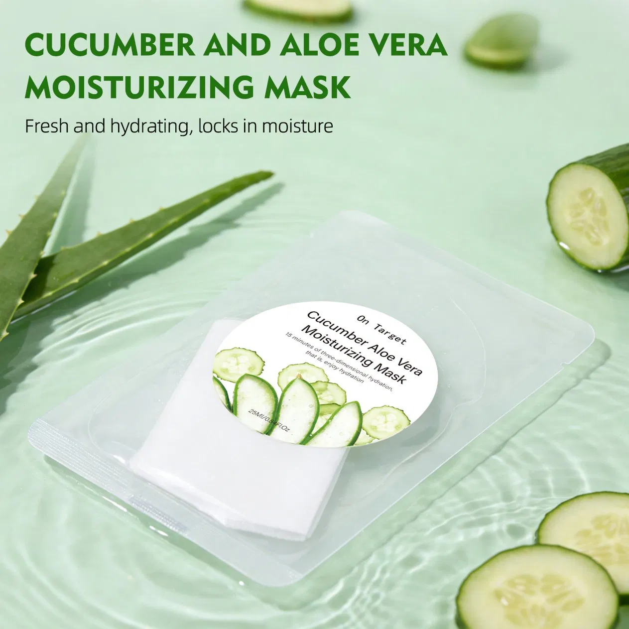 Organic Wholesale Cucumber Aloe Vera Sheet Mask Deep Moisturizing Nourishing Soothing & Brightening Facial Mask Skin Care Hydration