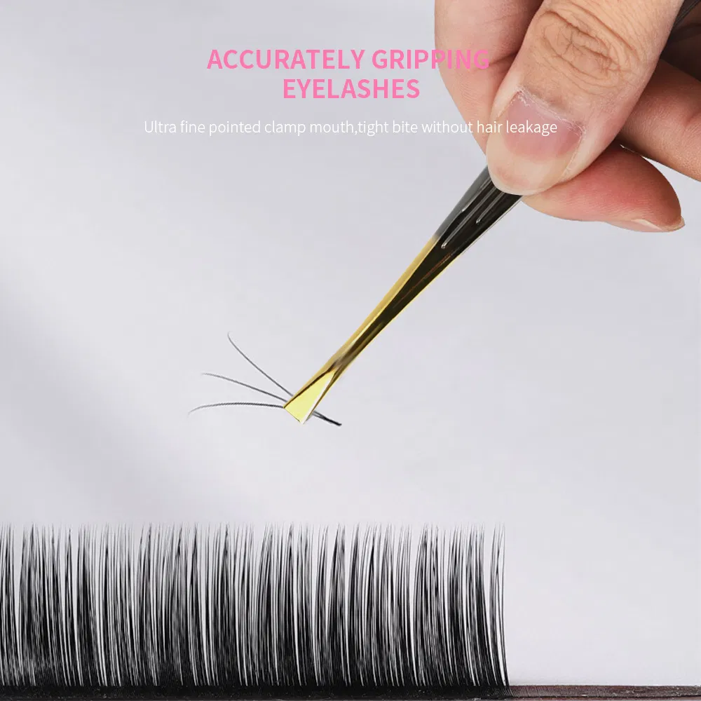 Lash Extension Fiber Tip Tweezers Gold Fiber Tip Eyelash Tweezers