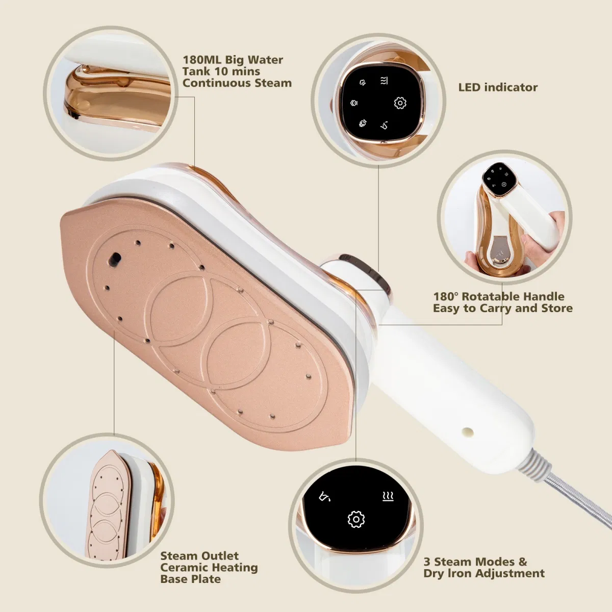 Commercial Handheld Garment Electric Iron Steamer for Hotel Uniform Maintenance Electric Iron