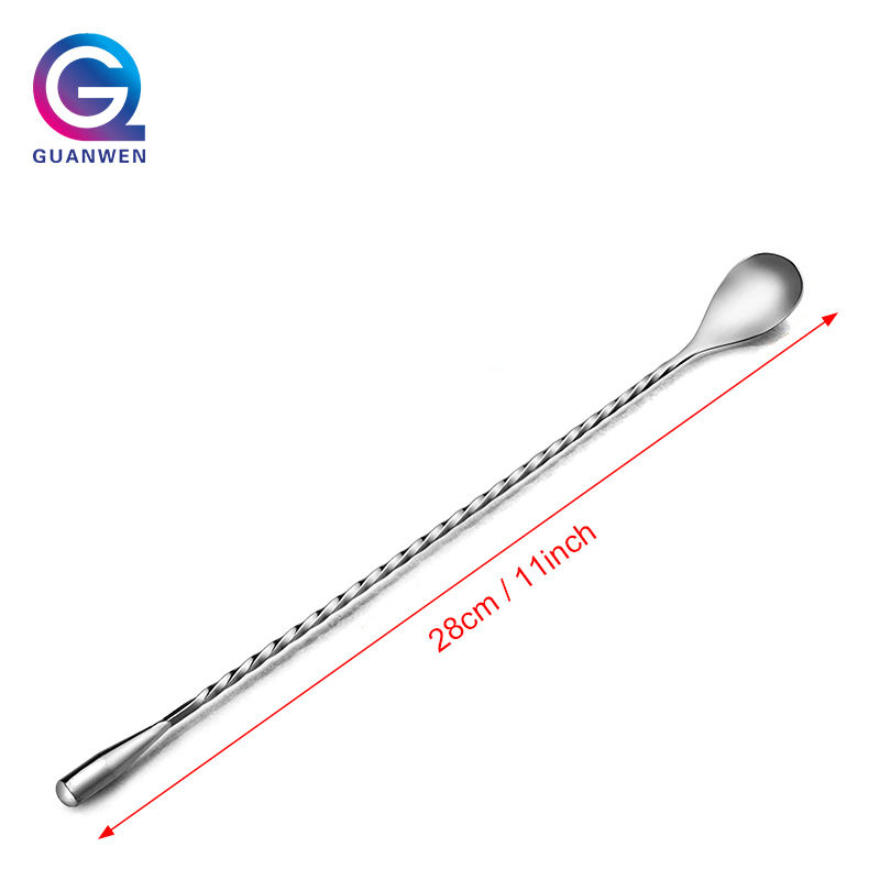 11 Inches Stainless Steel Bar Spoon Bartender Cocktail Shaker Cocktail Mixing Spoon