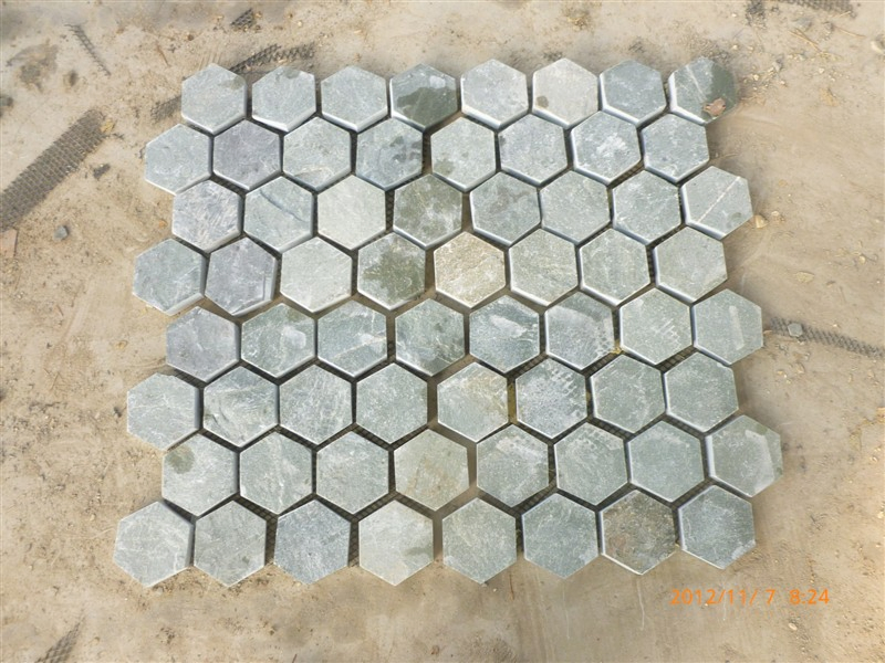Granite Cobble Gray/Black/Gold/Rusty Landscape Paving Stone Flagstone with Net