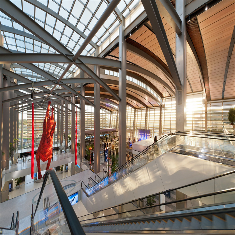 Prefab Space Frame Truss Hanger Terminal Roof Steel Airport Terminal Structure