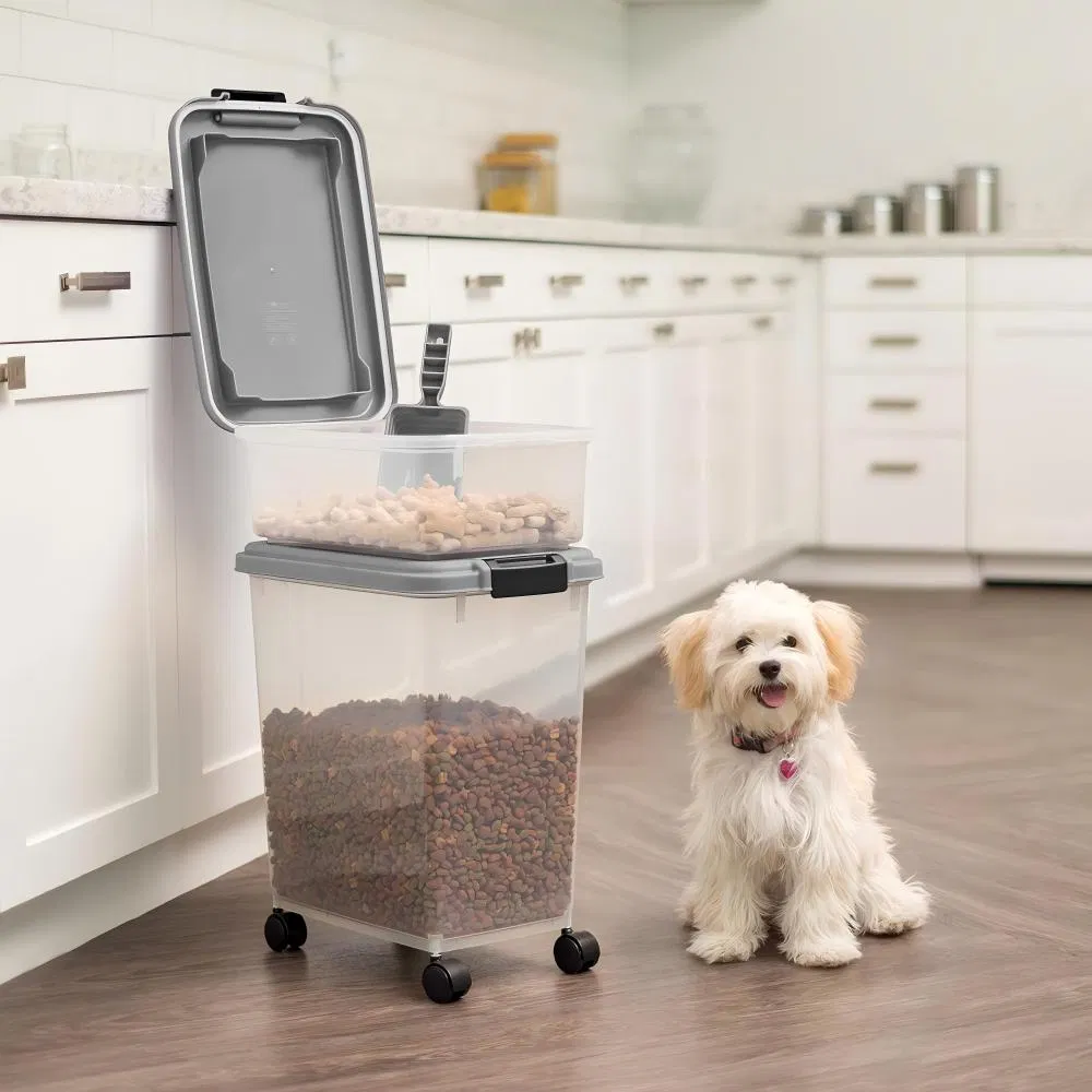 Durable 3PCS Pet Food Storage Containers with Rolling Wheels