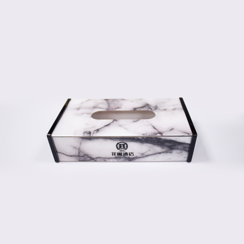 Custom Hotel Acrylic Napkin Tissue Paper Holder Cover Box Logo Print