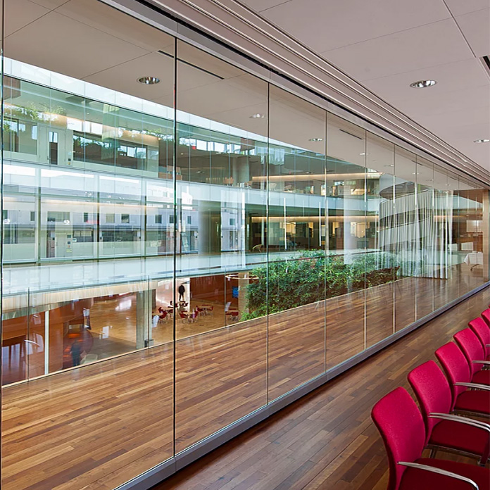 Frameless Operable Glass Partition System Movable Glazed Walls Office Glass Partitions