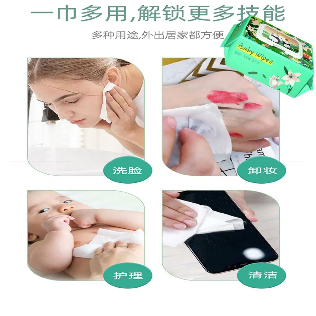 Cleaning Antibacterial Disinfection Wipe Bamboo Biodegradable Soft Cotton Wet Wipe OEM Eco Baby Care Wet Wipe