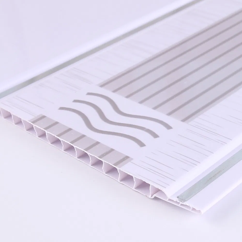 Interior Building Material Light Weight Easy Installation Milky White Plastic Ceiling Panel Design Image Wall PVC Panels