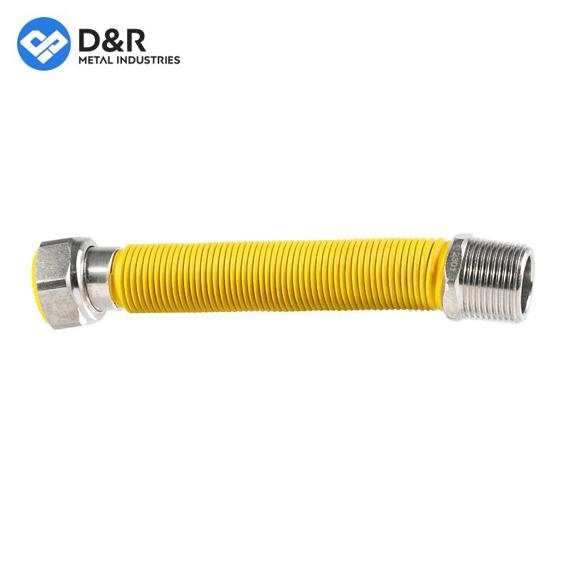 D&R Factory Price Metal Flexible Hoses Flexible Stainless Steel Pipe Gas Stove Connector Flexible Gas Lines