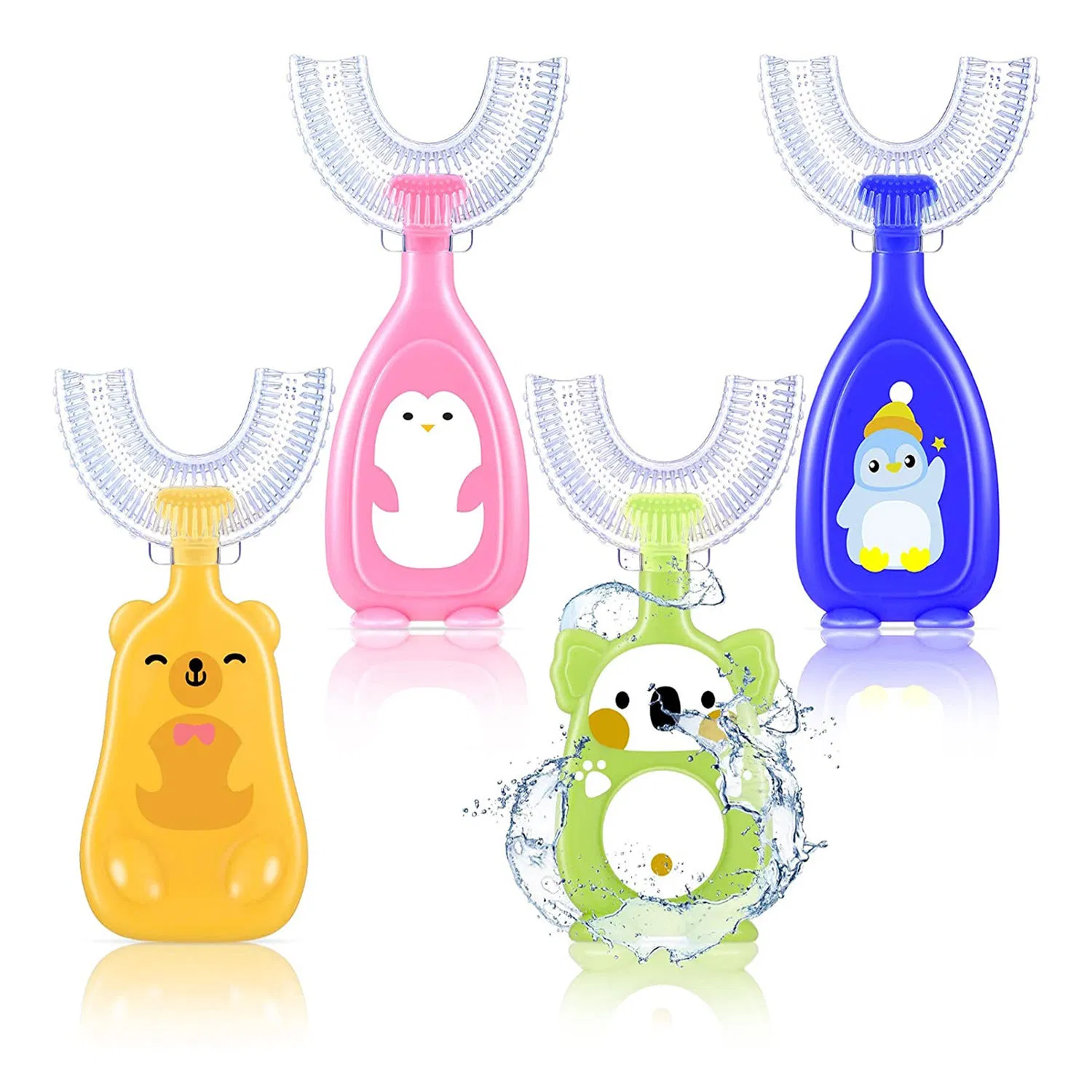 Factory Selling 360 Degree Food Grade Children U-Shape Toothbrush Silicone Baby U Shape Toothbrush