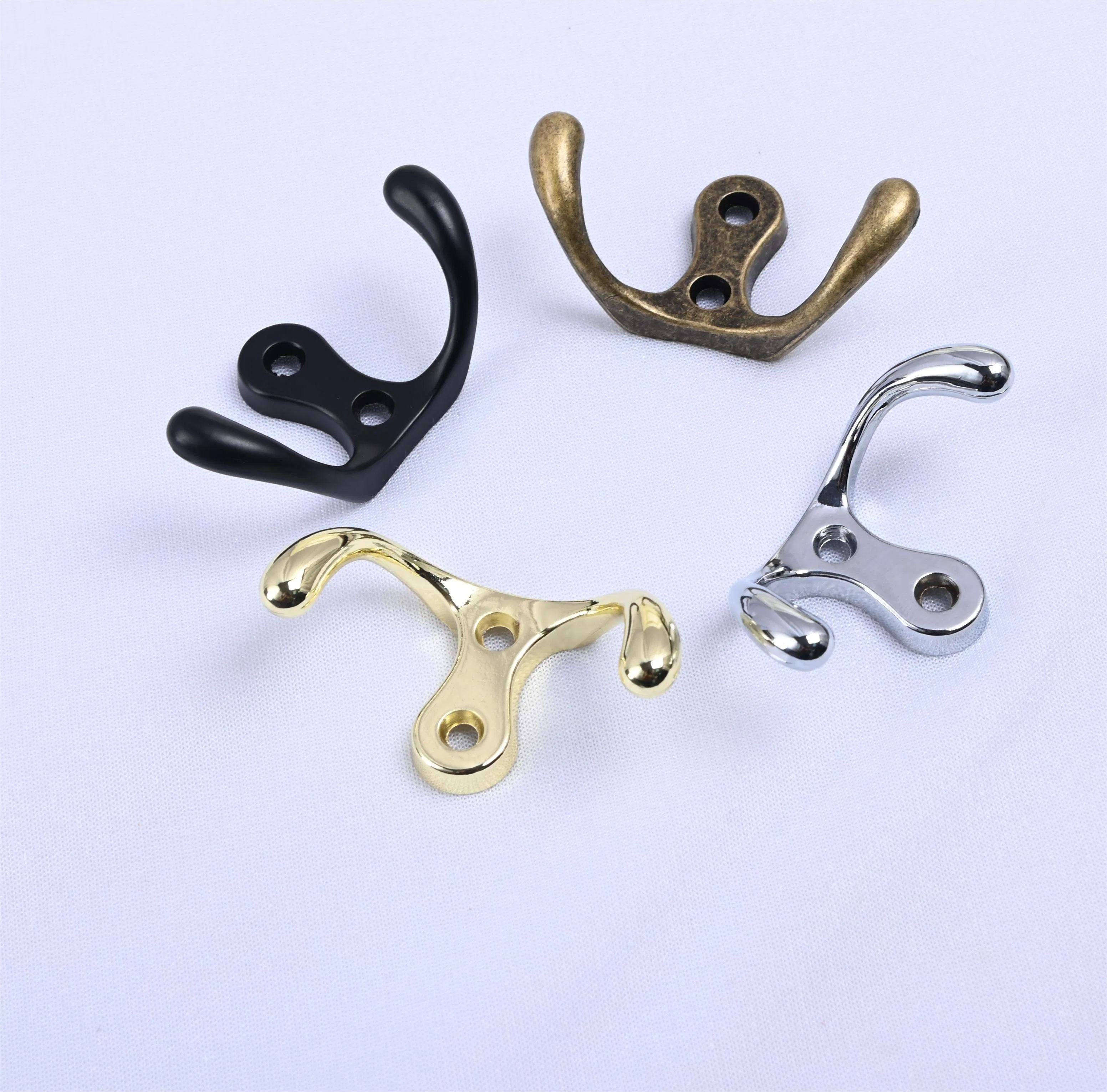 Hardware Metal Wall Mounted Double Hook Clothes Hook Hangers