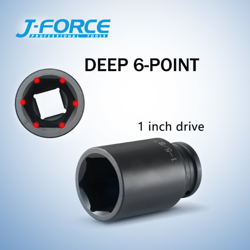 Набор ударных головок 1'' SAE, 6 шт, Cr-Mo