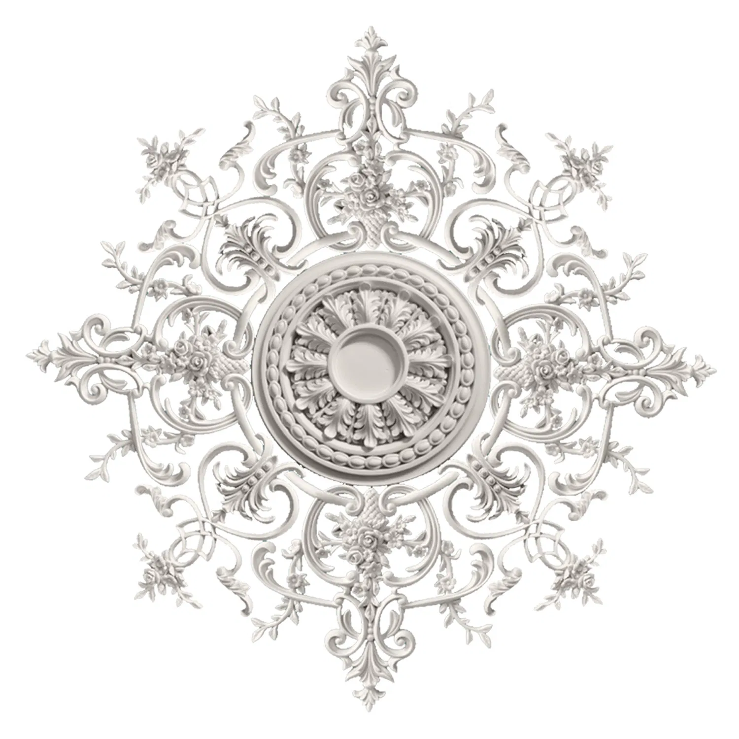 Auuan High Quality Waterproof Polyurethane Ceiling Tiles PU Medallion for Interior Decoration