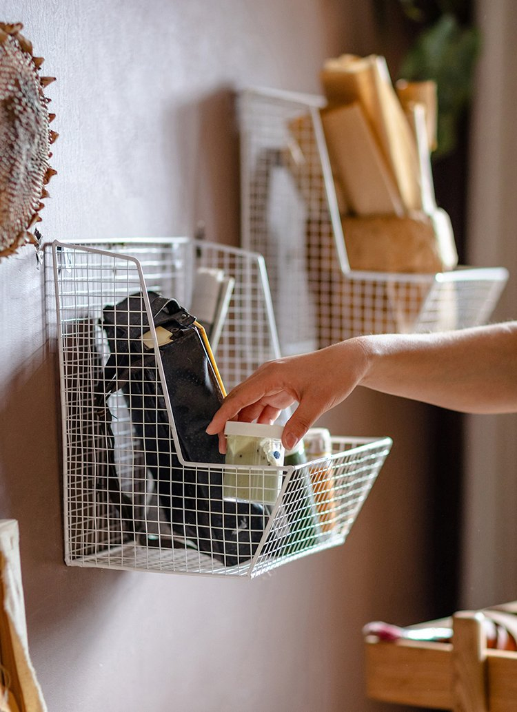 Vintage Wire Wall Rack in Black