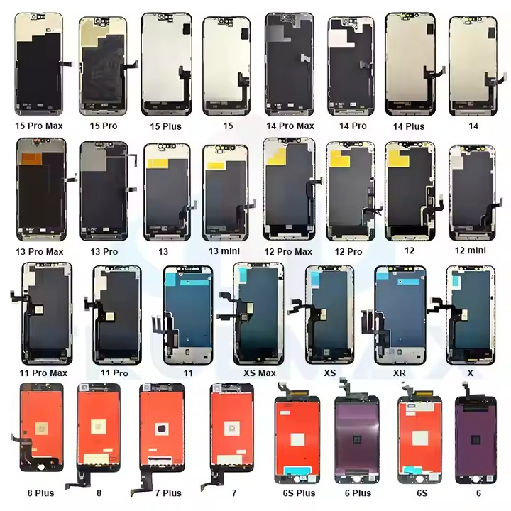 Top Seller LCD Incell for iPhone OLED Screen Display Replacement Phone Parts for iPhone 16 15 14 13 12 11 PRO Xs Max X 8 7 6s Jk Rj Zy Yk Gx Dd FHD Original