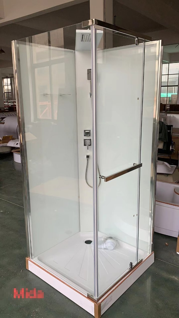 Shower Cabin with Stainless Steel Function Panel