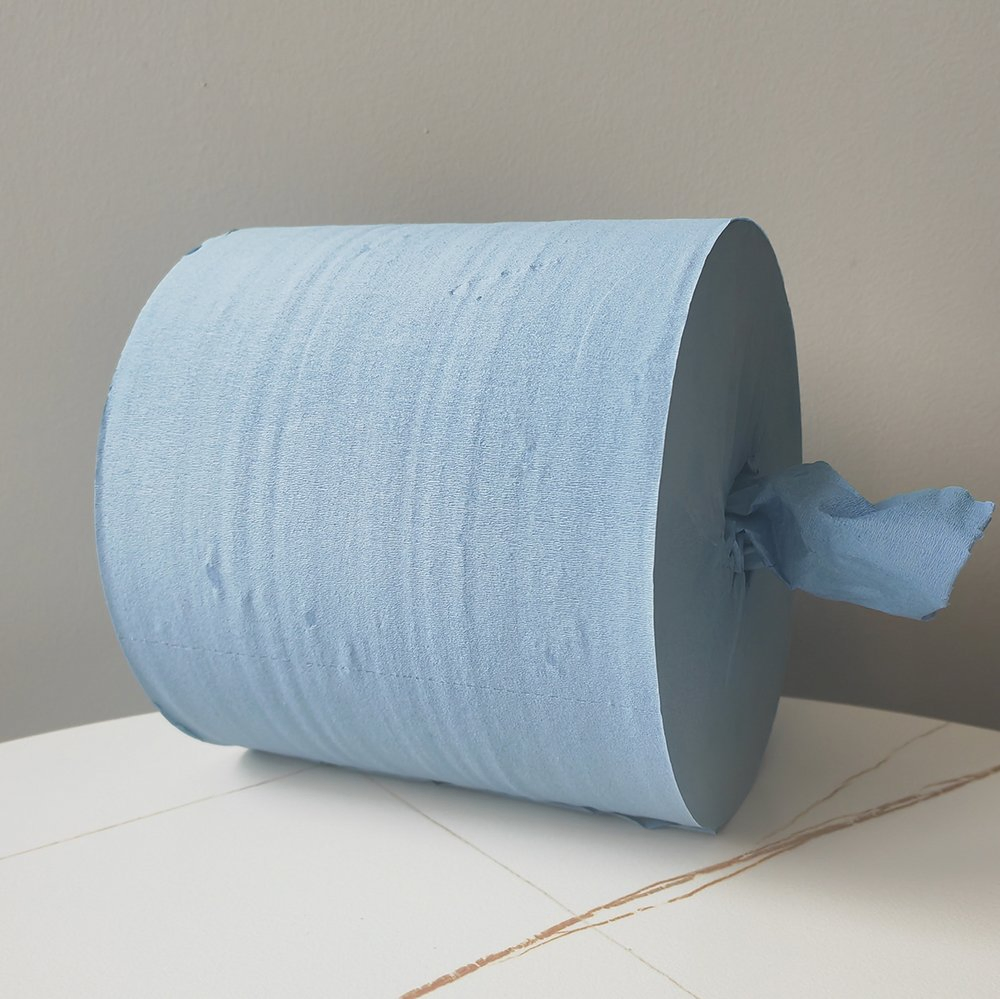 Wholesale High Quality Without Scents Vegan Biodegradable Blue Paper Hand Towel Roll