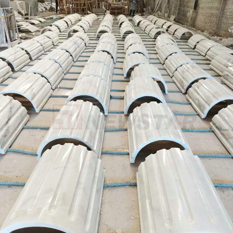 House Decoration Arch Tile Chinese White Stone Column Cladding Stone Pillar Cladding