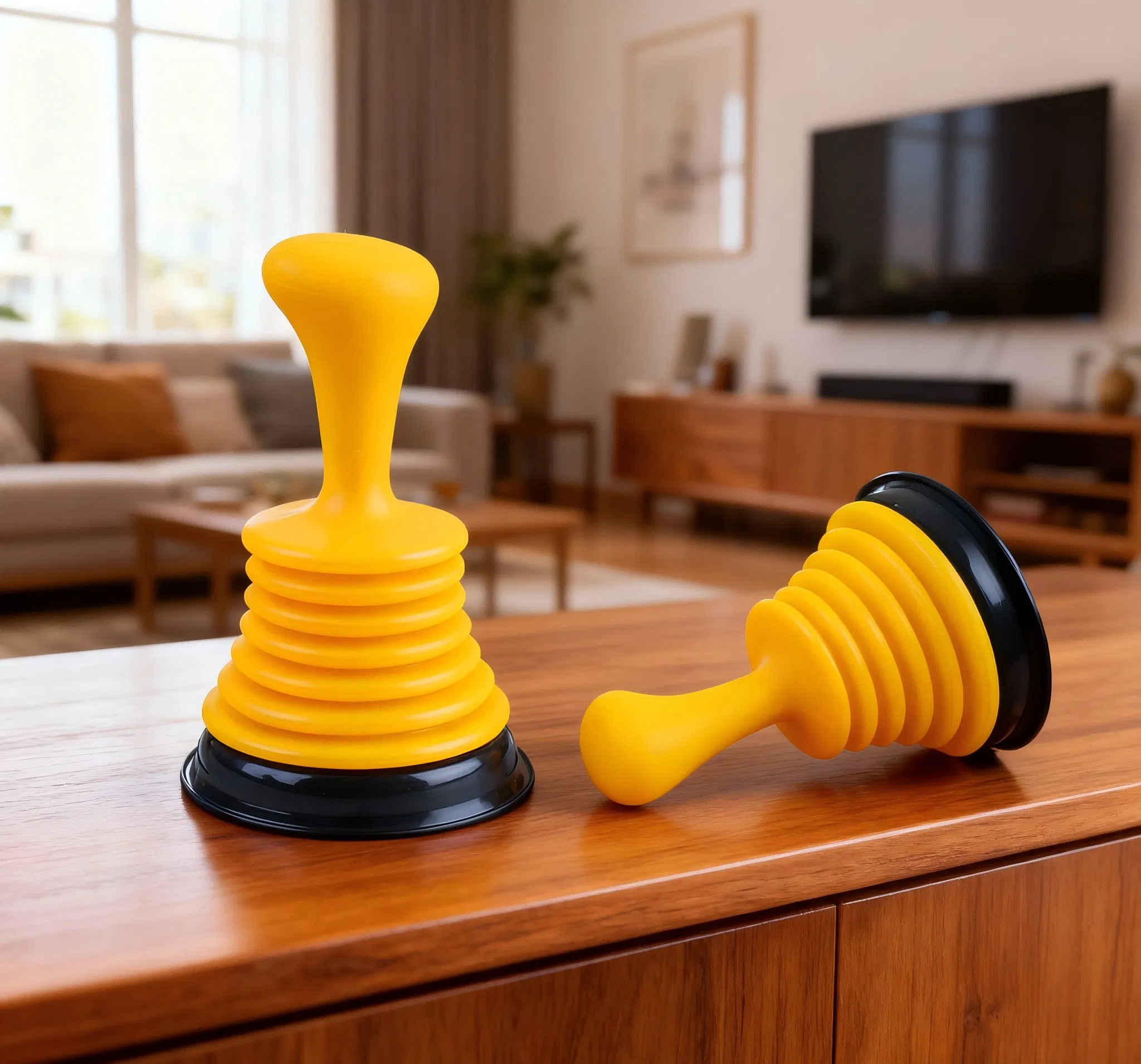 Yellow Durable Plastic Plunger for Kitchen Sink, Bathroom & Bathtub