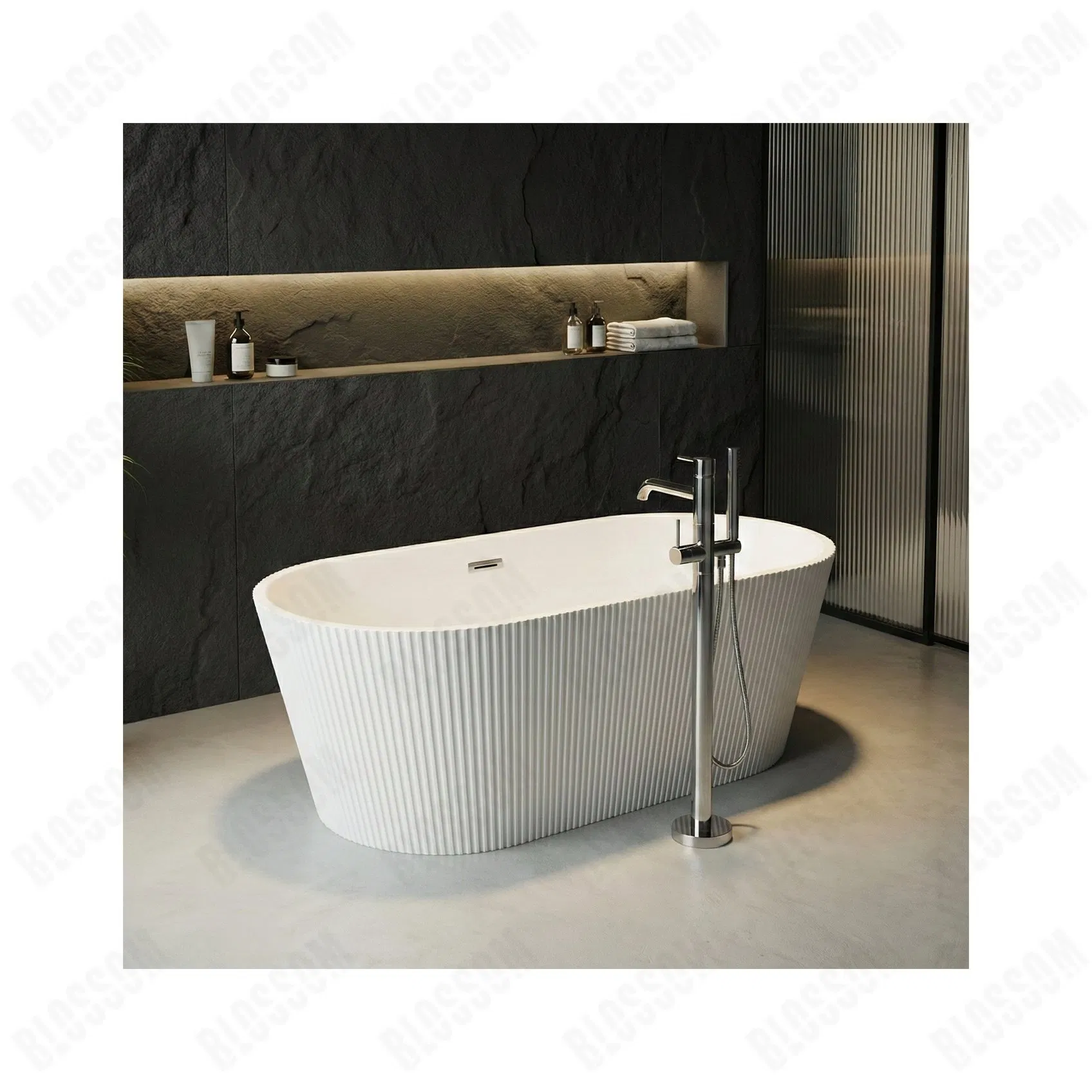 Овальная акриловая ванна с мягкими краями