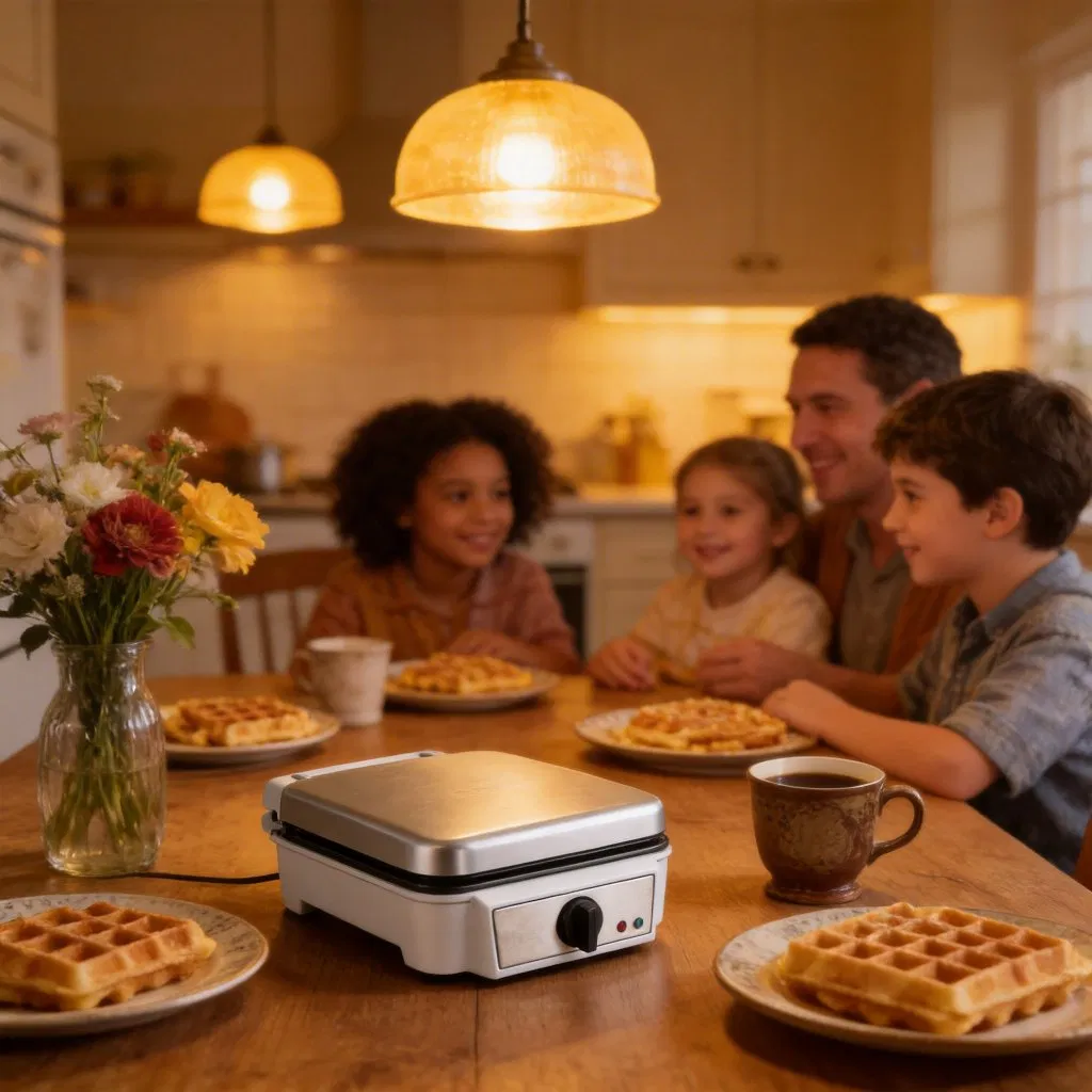 750W Effortless 4-Slice Belgian Waffle Maker for Delicious Mornings Ub-828f