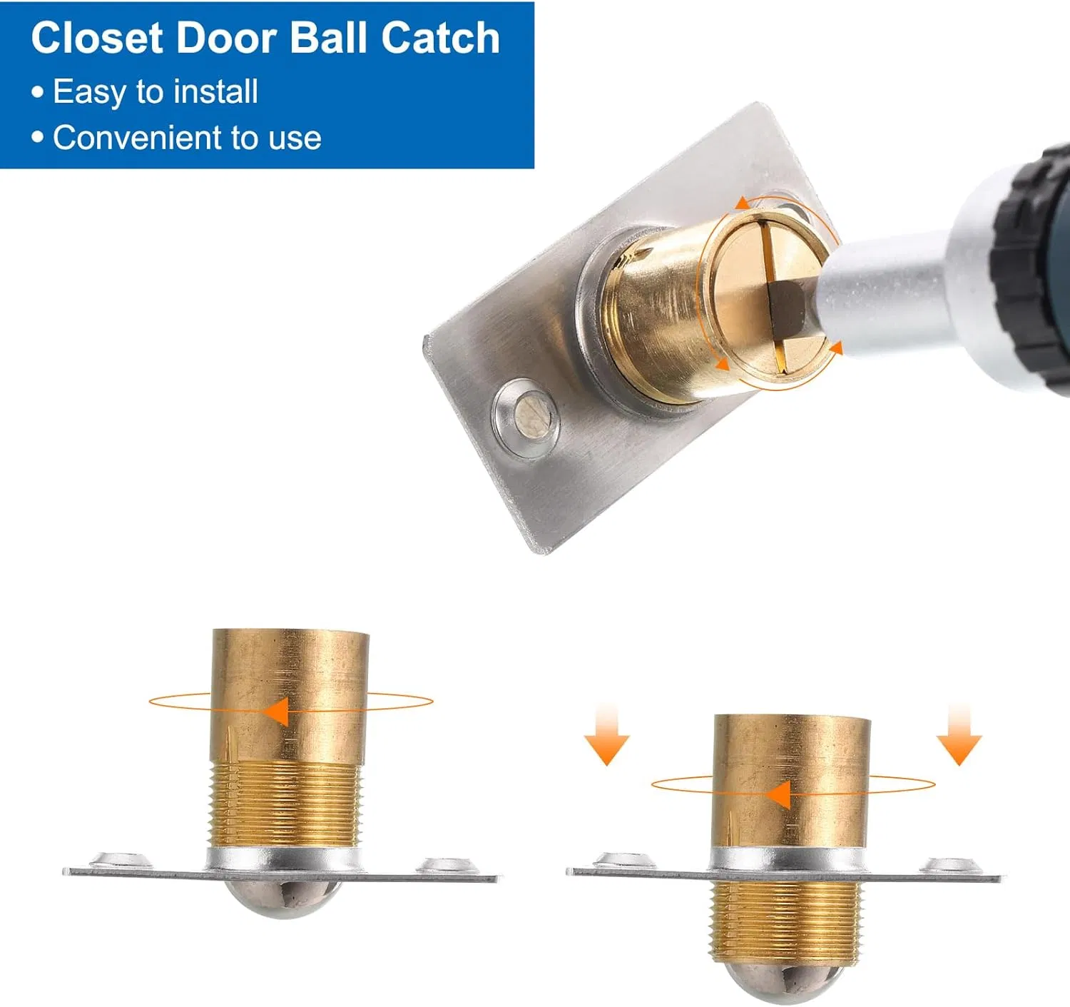 Mdmd-Sn Brass Adjustable Ball Catch, Satin Nickel Finish