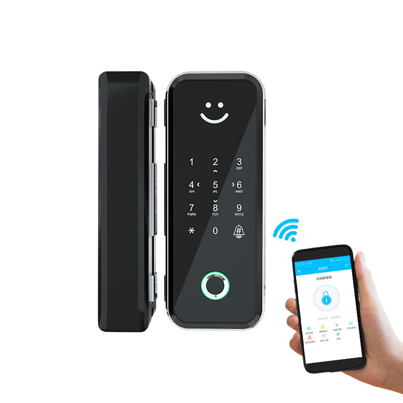 APP Remote Control Smart Keyless Fingerprint Inteligente Door Lock for Frameless or Frame Glass Wooden Door