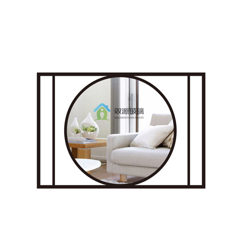 Rectangle Black Gold Metal Iron Large Metal Frame Round Mounted Decor Hanging Wall Mirror