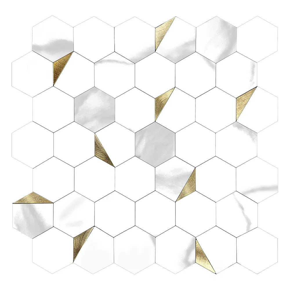 Modern Design Mix Color Metallic Bathroom Kitchen Interior Wall Decorative Peel and Stick Mosaic Ceramic Tile with Factory Price