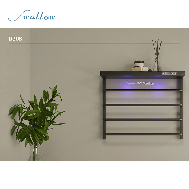 Wall Mounted Towel Warmer Electric Drying with UVC Sterilizer Sanitizer for Hotel Bathroom