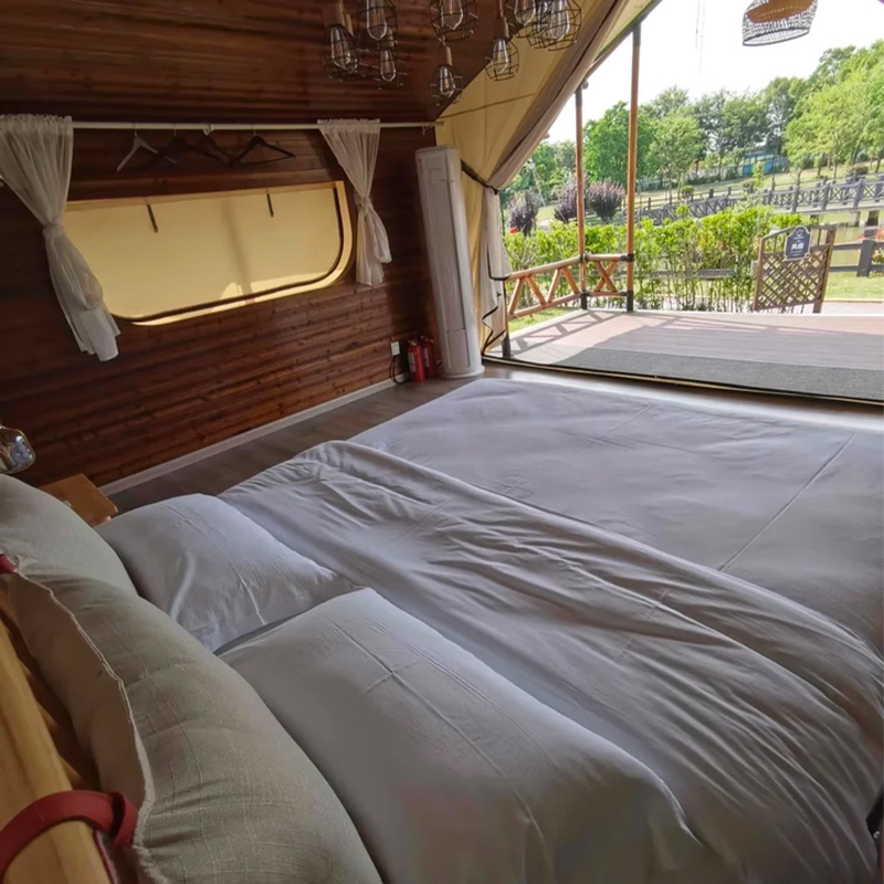 Luxury Wooden Terrace Sloped-Roof Resort Tent