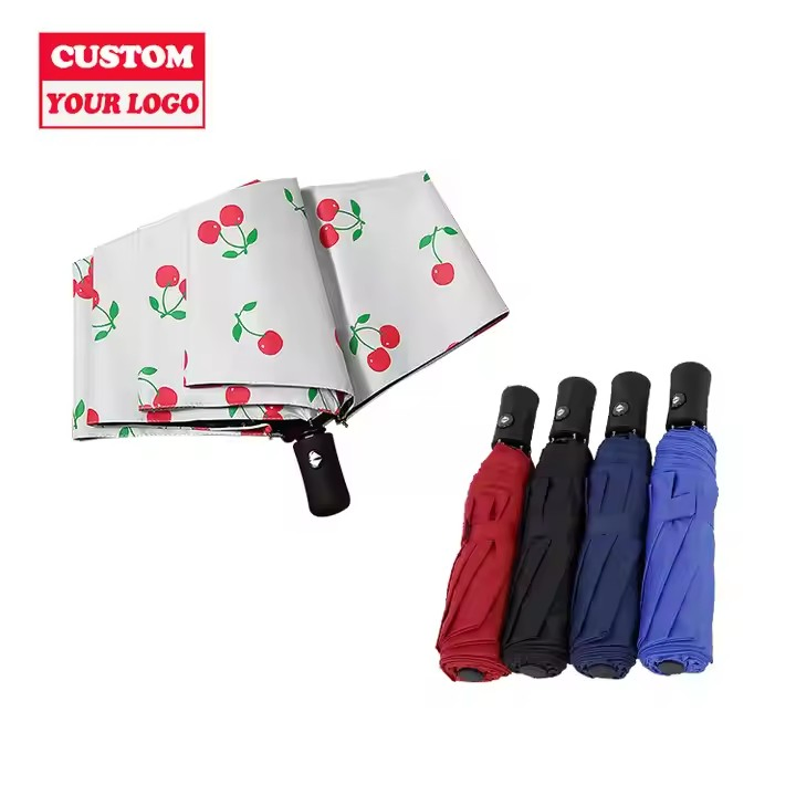 Factory Wholesale Promotional 3 Folding UV Automatic Umbrella Windproof Sun Parasol Umbrella