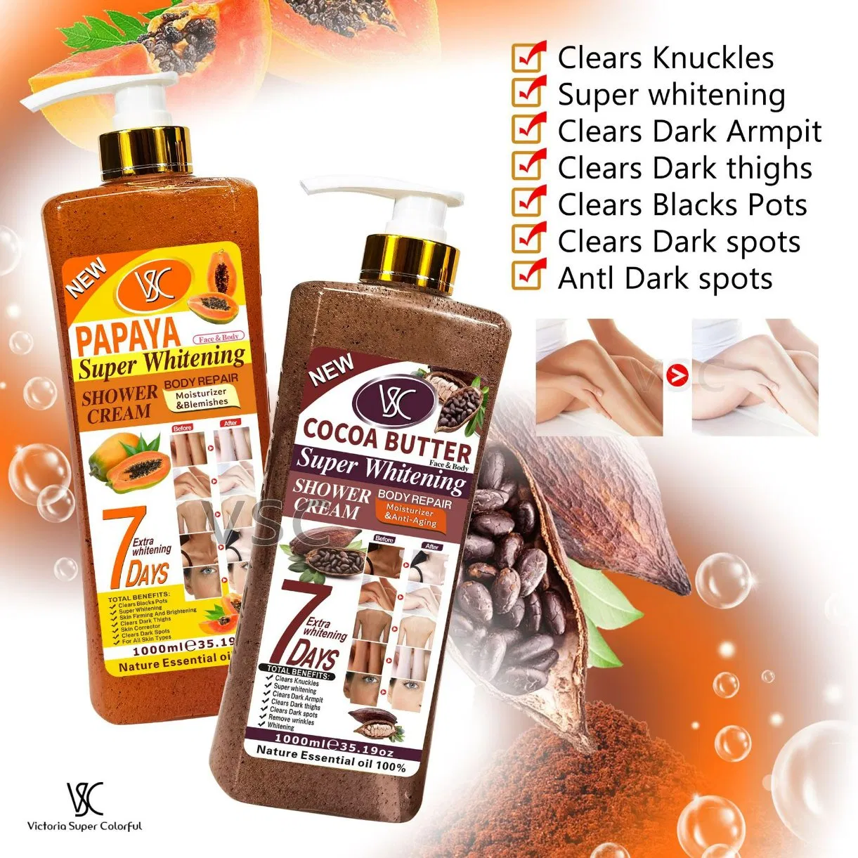 Natural Dead Skin Removal Deep Cleansing Body Wash Super Whitening Turmeric Papaya Shower Gel