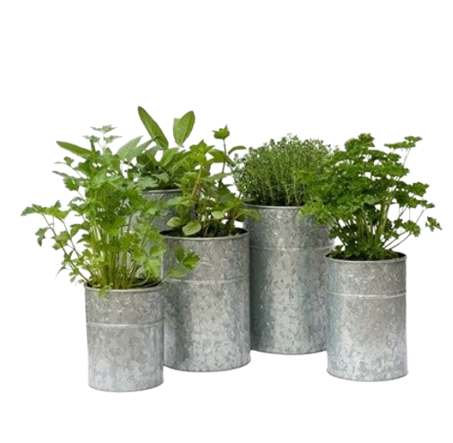 Горшки садовые декоративные комнатные уличные оцинкованные