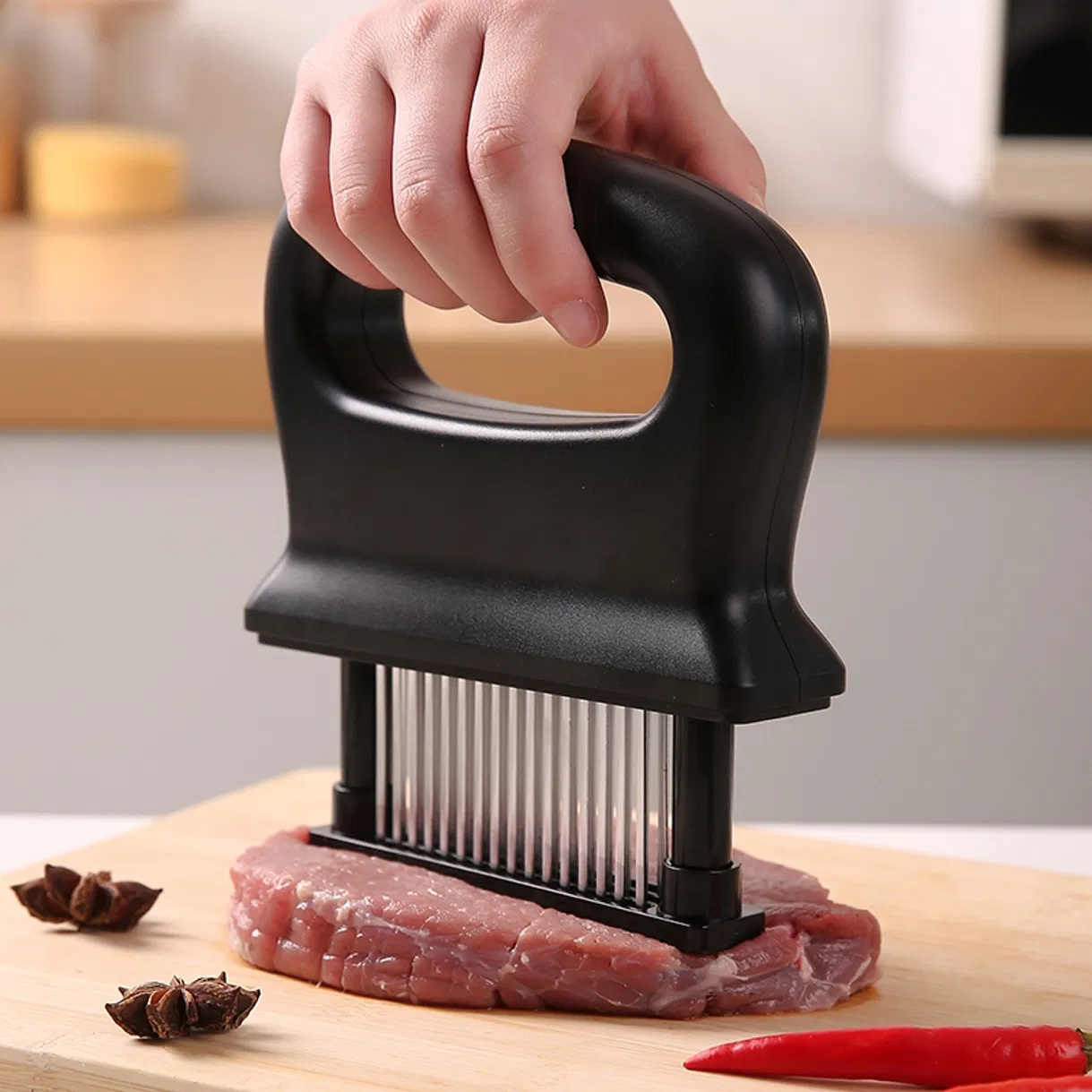 Wholesale Kitchen Appliance 303 SUS Machine Plastic Meat Tenderizer (19376)