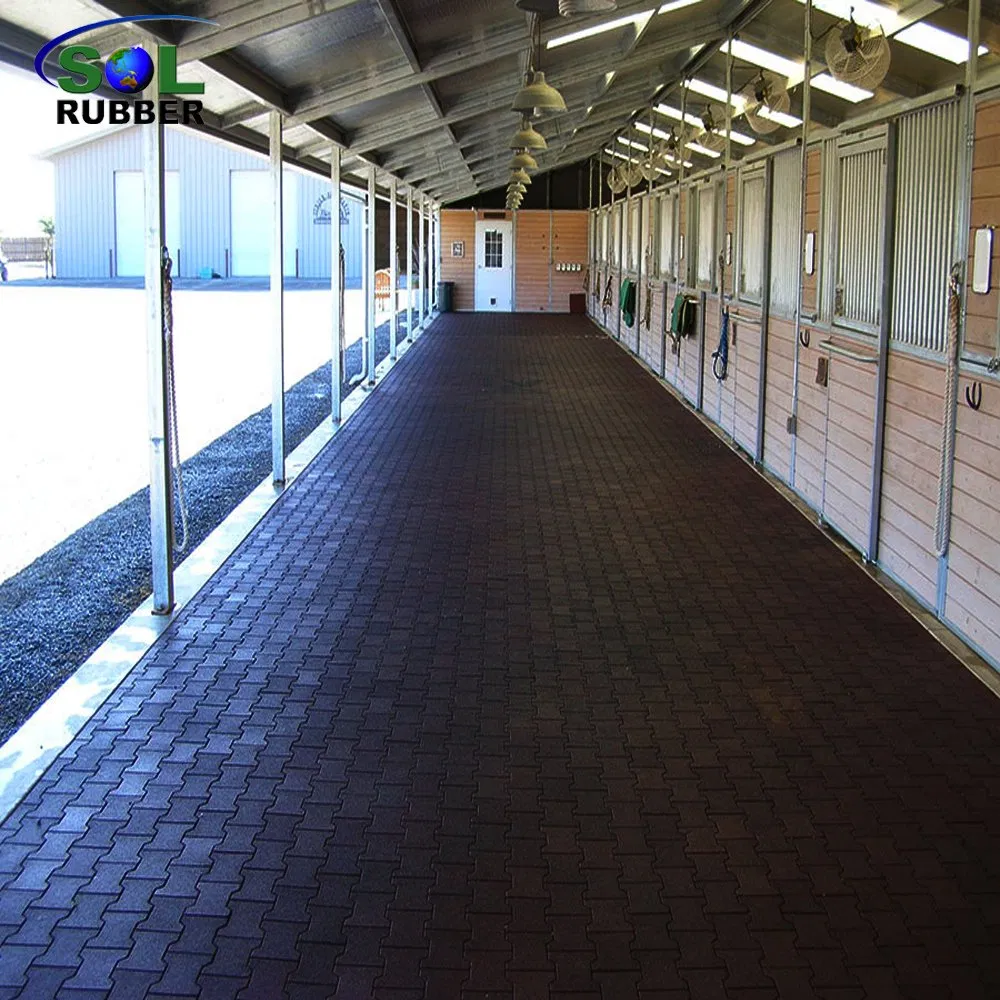 Black Color Horse Stable Barn Rubber Mat Paver