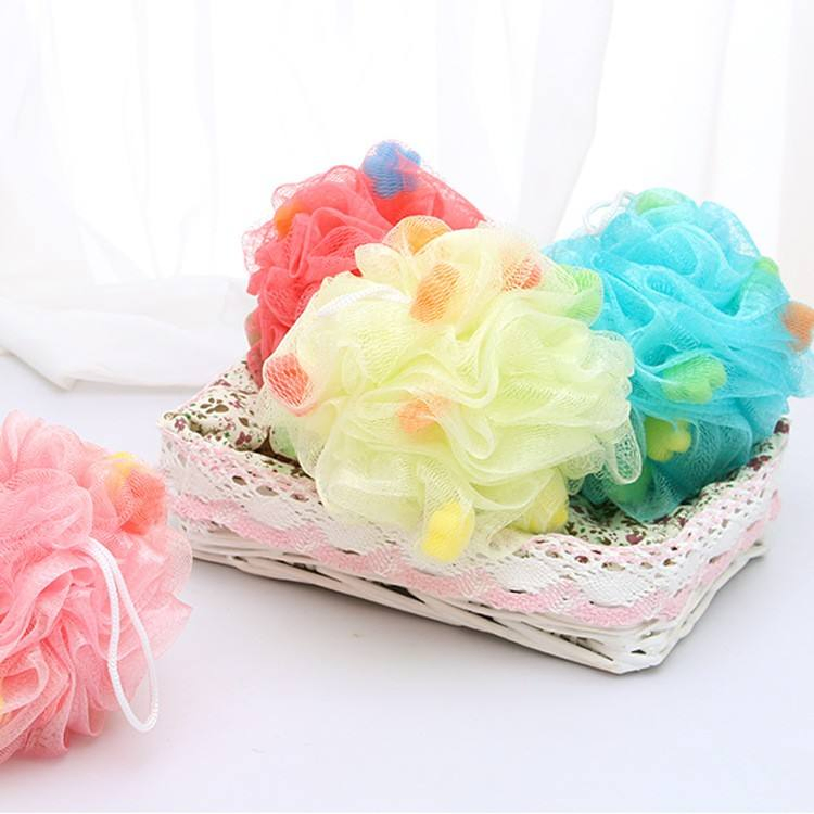 Wholesale Dead Skin Removal Shower Scrubber Sponge Bath Poufs Flower Mesh Ball