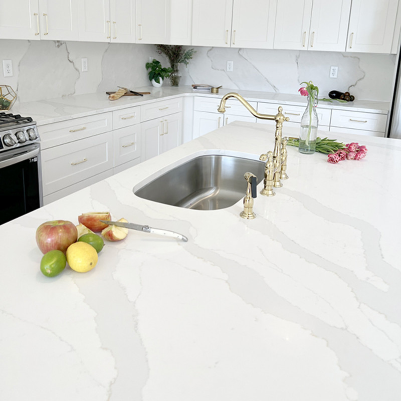 Manufactured Polished Artificial Quartz for Kitchen Island/Worktop/Benchtop Quartz Stone