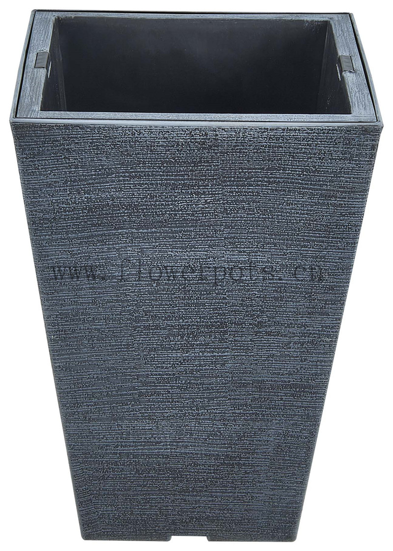 Tall Square Plastic Flower Pot Garden Plant Pot (KD9941-KD9943)