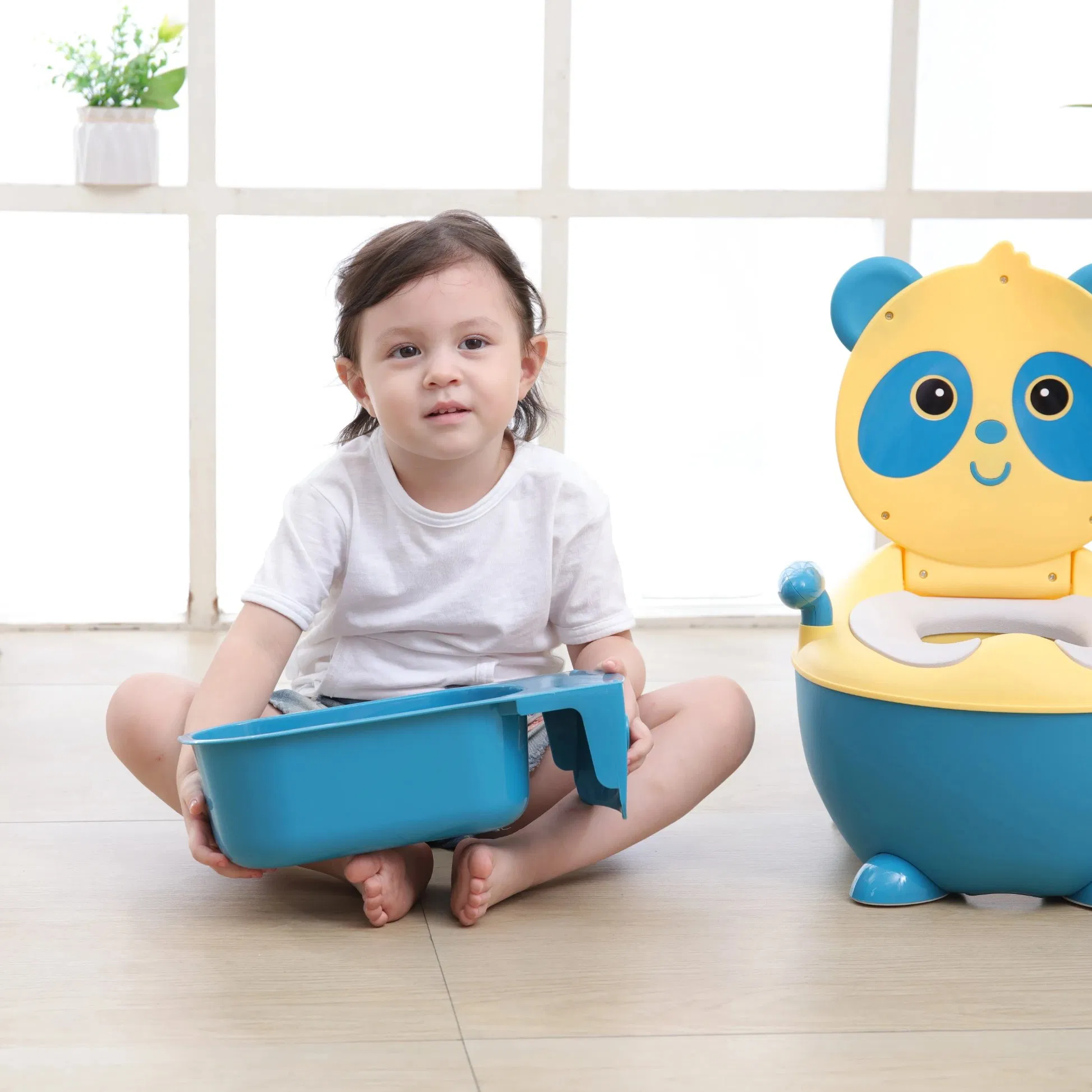 Animal Pattern Baby Kids Foldable Potty Training Toilet Seats with PU Seat Cushion