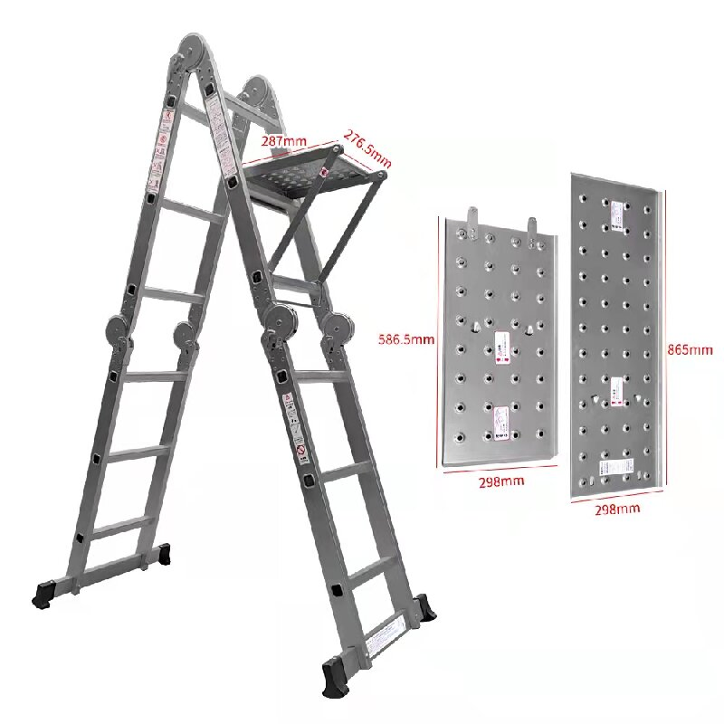 Aluminium Folading Multi Using Ladder with Steel Long Platform